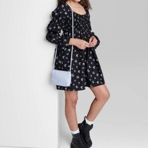 Wild Fable Black and White Smocked Dress